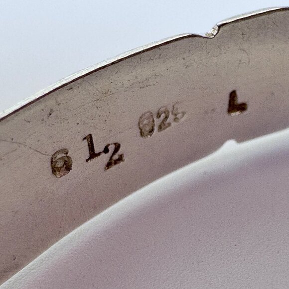 VTG Sterling Silver 925 Flower Scroll Design Bangle Bracelet Size 7.5" Fit - Picture 7 of 10